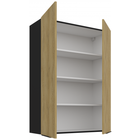 szafka kuchenna górna wysoka 80 cm CREMA 80 G-108 2F dąb cremona / czarny mat